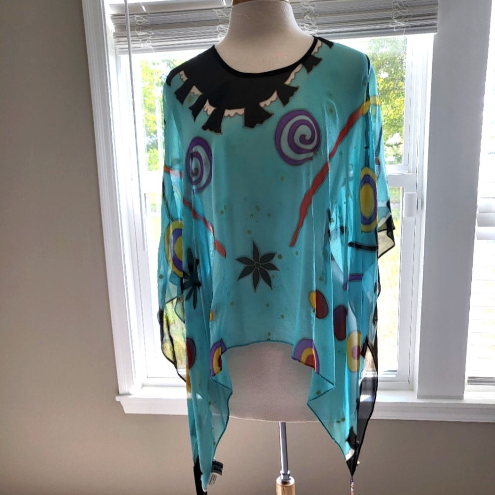 Champagre Collection by All that Glitter Teal Multi Topper (One Size)